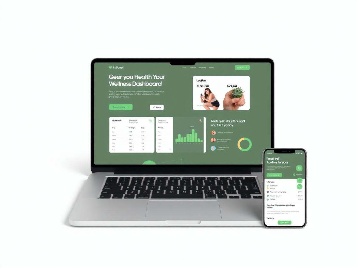 GenHeals responsive website mockup on laptop and phone